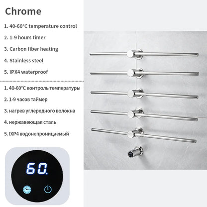 Home Standard | Electric Heated Towel Rail – Smart Control Towel Warmer SS304 Hidden Wire