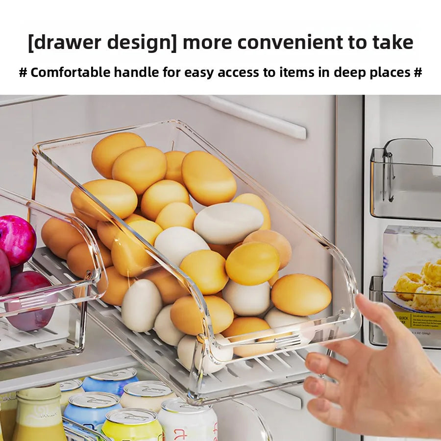 Clear Fridge Organizer – Rectangular Plastic Storage Bin