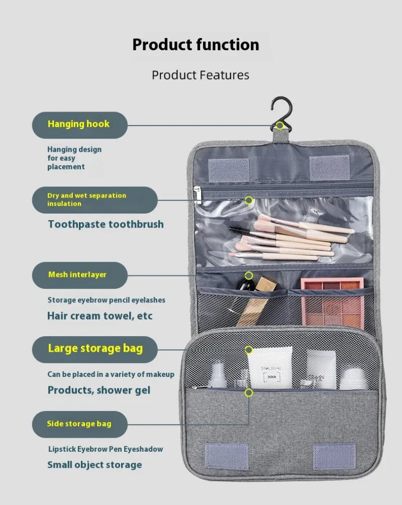Hanging Toiletry Bag – Polyester Travel Cosmetic Organizer