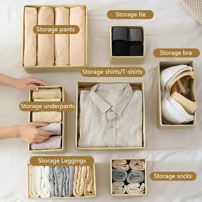 Foldable Drawer Organizer – Non-Woven Fabric Storage Box for Clothes