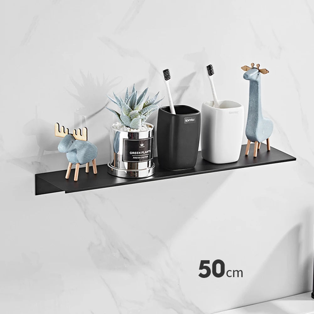 Aluminum Floating Shelf – Wall Mounted Storage for Bathroom & Room Decor