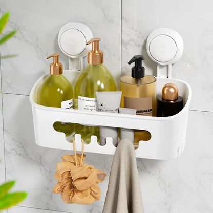 Corner Shower Shelf – No-Drill Suction Cup Bathroom Storage Basket