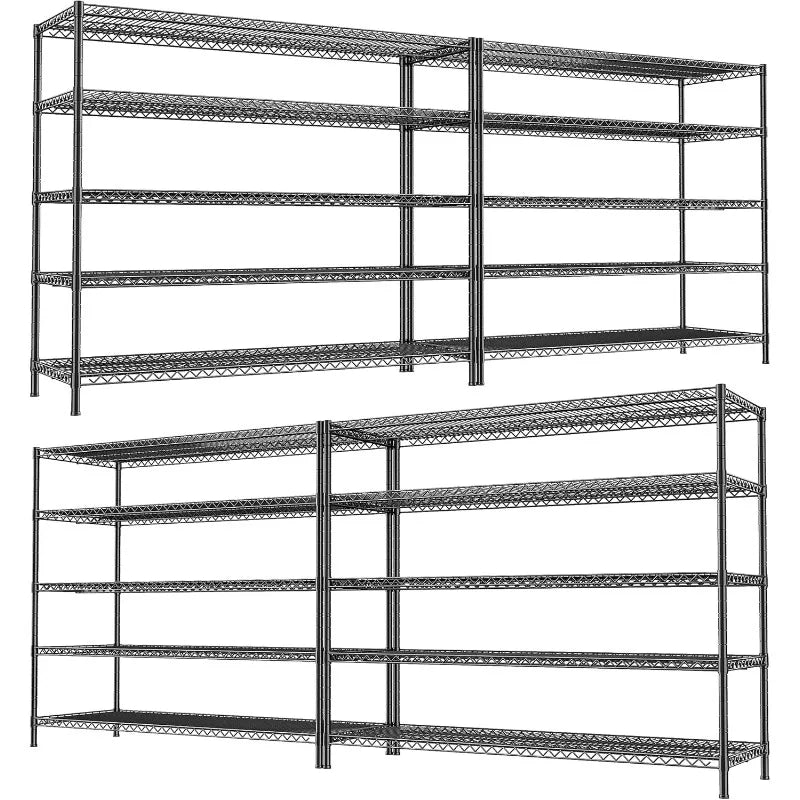 REIBII 5-Tier Heavy Duty Wire Shelving Unit – 55.5" Metal Storage Rack