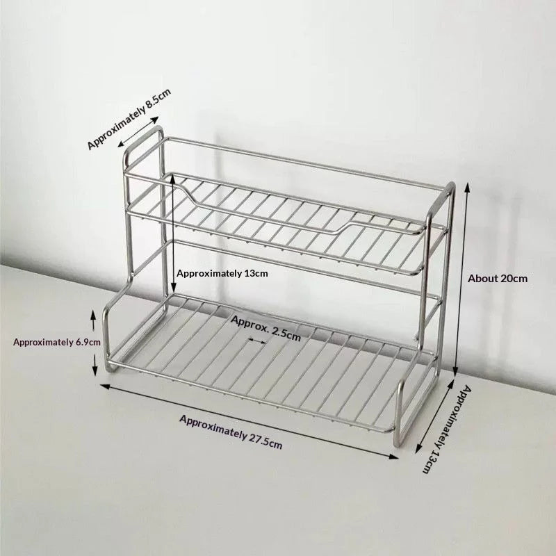 Metal Bathroom Sink Storage Rack – Minimalist Double-Layer