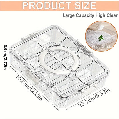 Divided Veggie Tray – Portable Snack Spinner with Lid & Handle