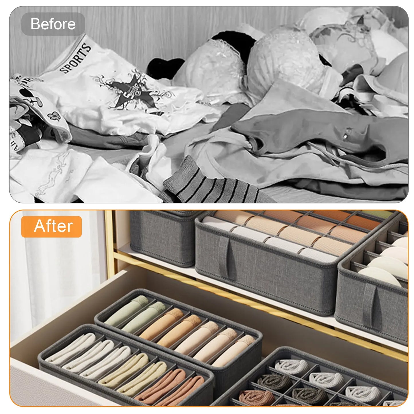 Drawer Organizer – Foldable Fabric Storage Box for Underwear