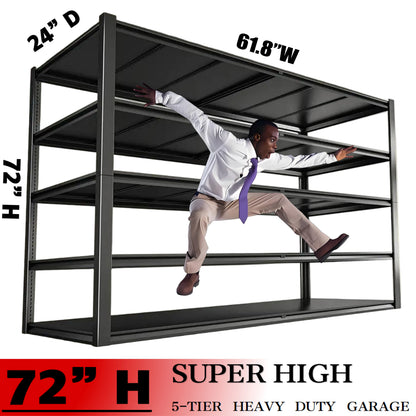 Heavy-Duty Garage Rack – 5-Tier Adjustable Metal Shelving