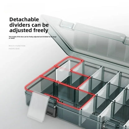 Plastic Tool Organizer Box – Adjustable Dividers, 198x135mm
