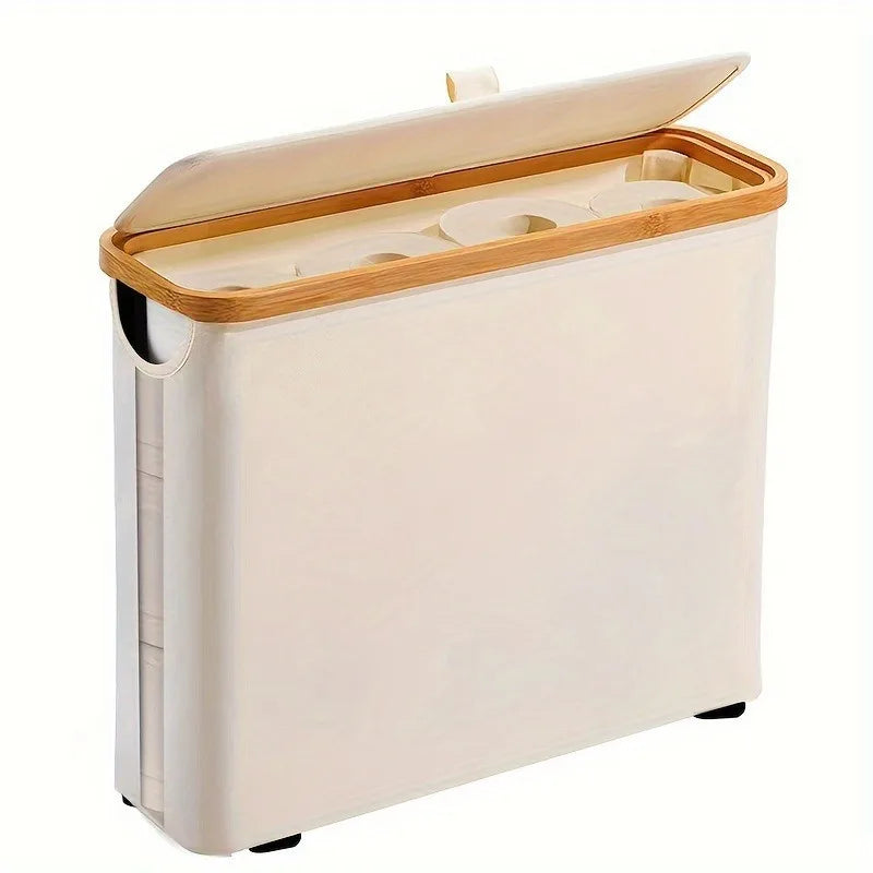 Toilet Paper Storage Basket – Foldable Fabric with Window