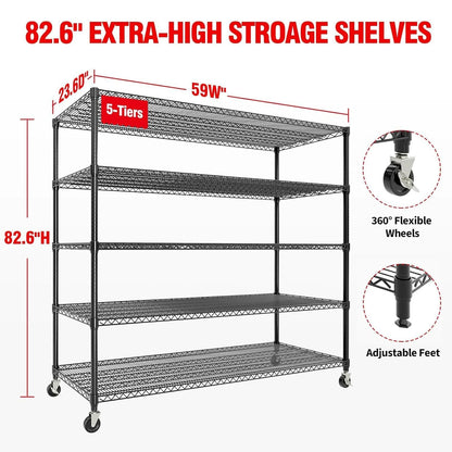 Industrial Wire Shelving – 4-Tier Heavy-Duty Metal Storage Rack