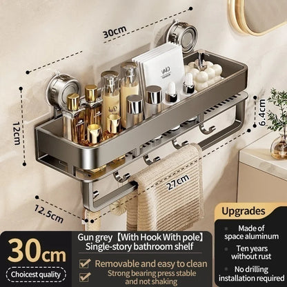 Shower Caddy – Home Standard Wall Mounted Aluminum Suction Cup Storage Rack