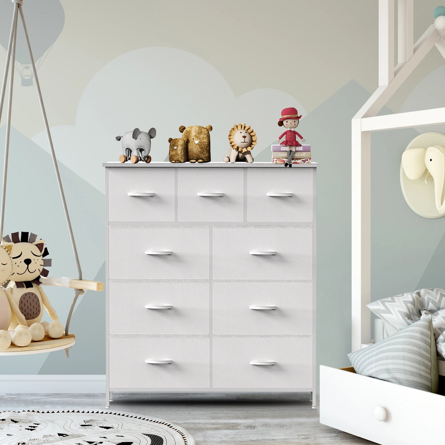 9-Drawer Bedroom Dresser – Fabric Storage Organizer with Metal Frame