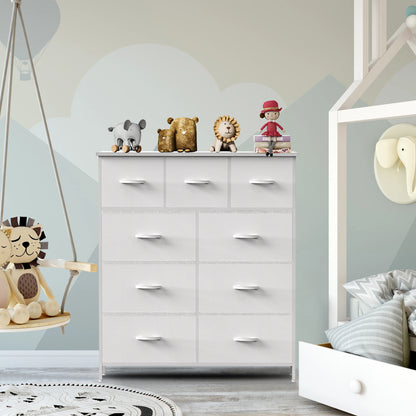 9-Drawer Bedroom Dresser – Fabric Storage Organizer with Metal Frame