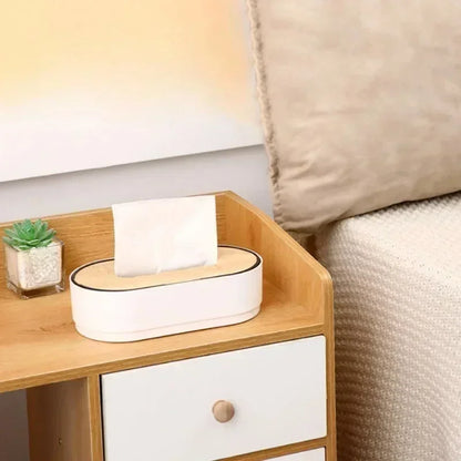 Bamboo Tissue Box Cover – Wooden Countertop Dispenser