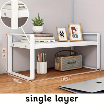 Iron Desk Storage Rack – Minimalist Multi-Tier Office Shelving