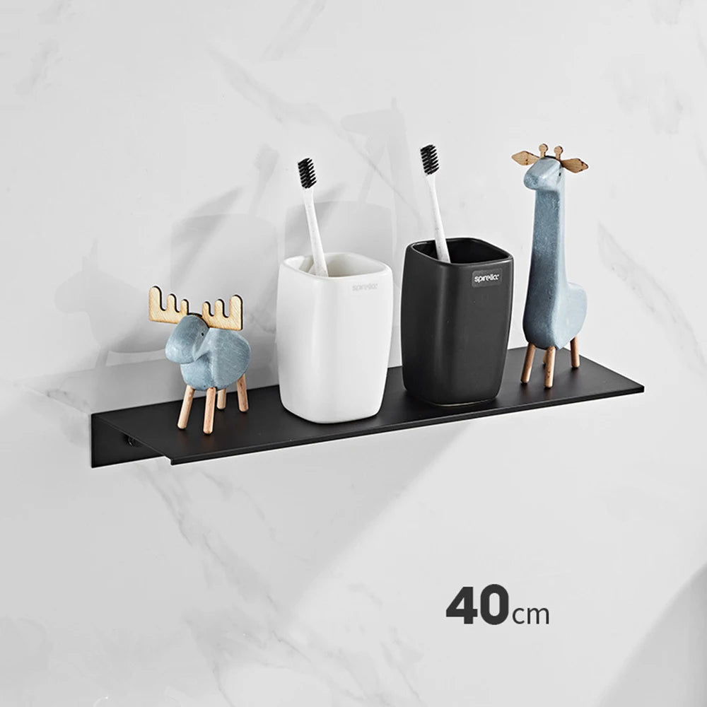 Aluminum Floating Shelf – Wall Mounted Storage for Bathroom & Room Decor