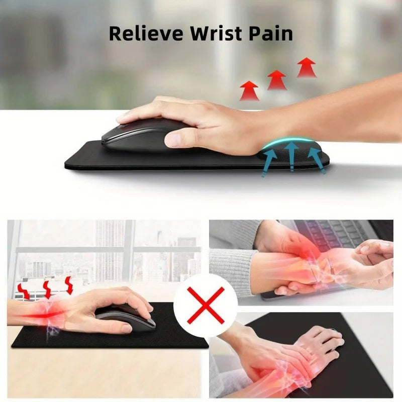 Home Standard Ergonomic Mouse Pad – Black Fabric with Wrist Support