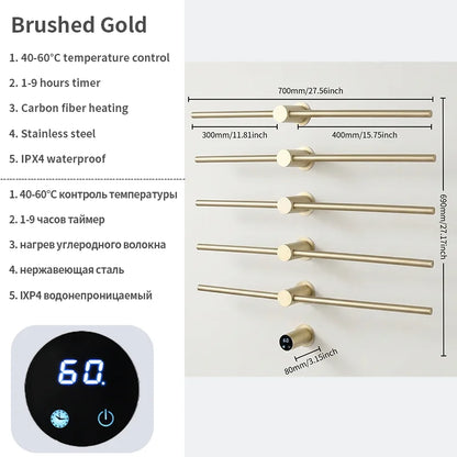 Home Standard | Electric Heated Towel Rail – Smart Control Towel Warmer SS304 Hidden Wire