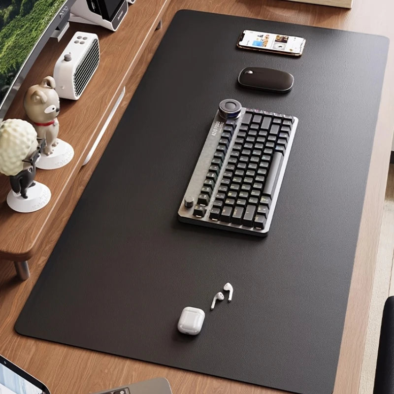 Premium PU Leather Desk Mat – Waterproof Mouse Pad & Desk Protector