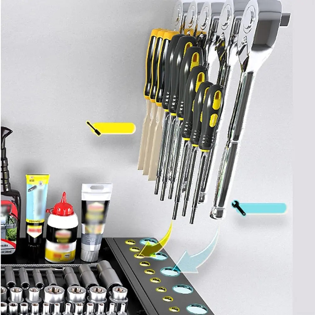 Power Tool Organizer – 4-Tier Wall Mounted Heavy-Duty Metal Rack