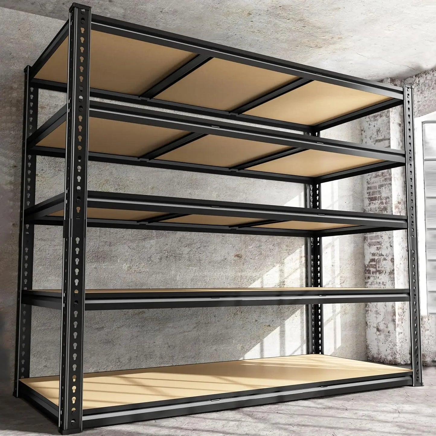 5-Tier Heavy Duty Garage Shelving – 48" Metal Storage Rack