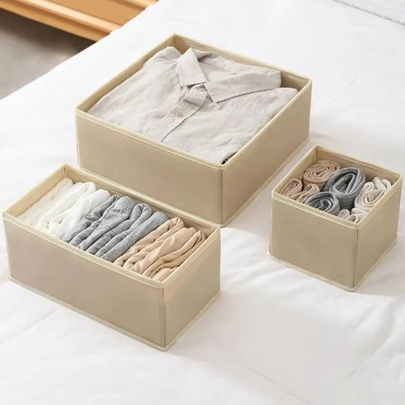 Foldable Drawer Organizer – Non-Woven Fabric Storage Box for Clothes