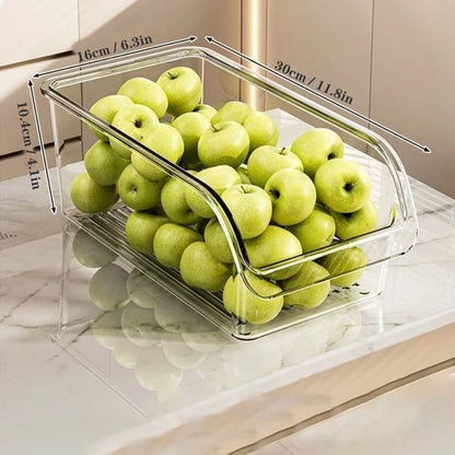 Clear Fridge Organizer – Rectangular Plastic Storage Bin