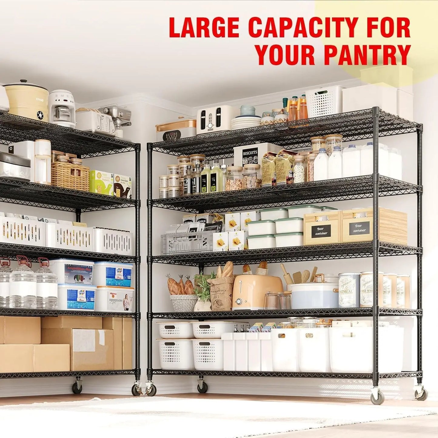 Industrial Wire Shelving – 4-Tier Heavy-Duty Metal Storage Rack