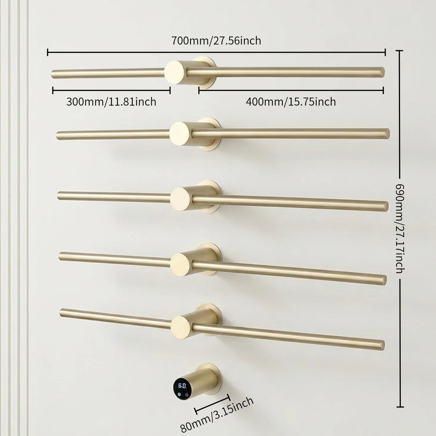 Home Standard | Electric Heated Towel Rail – Smart Control Towel Warmer SS304 Hidden Wire