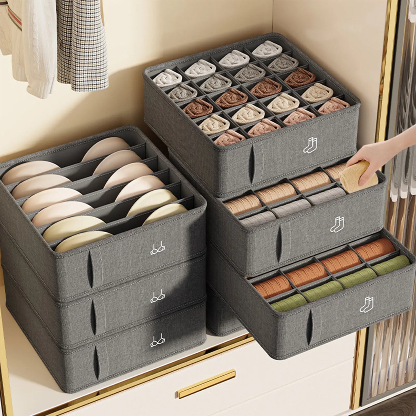 Drawer Organizer – Foldable Fabric Storage Box for Underwear
