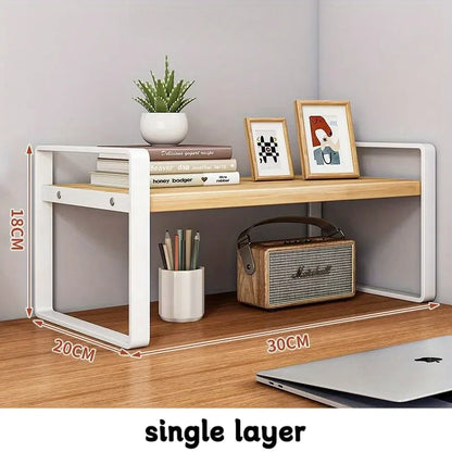 Iron Desk Storage Rack – Minimalist Multi-Tier Office Shelving