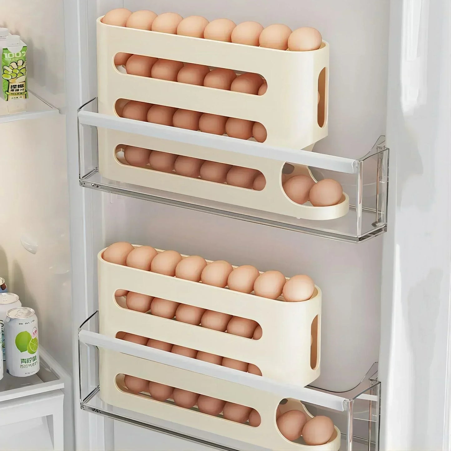 Automatic Rolling Egg Storage Box – Multi-Layer Plastic Rack