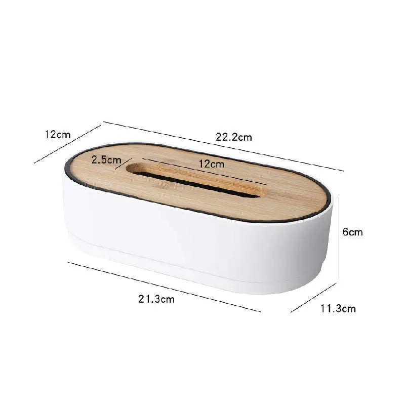 Bamboo Tissue Box Cover – Wooden Countertop Dispenser