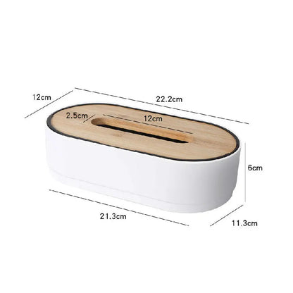 Bamboo Tissue Box Cover – Wooden Countertop Dispenser