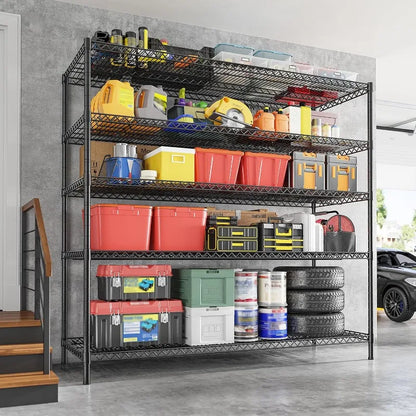 REIBII 5-Tier Heavy Duty Wire Shelving Unit – 55.5" Metal Storage Rack