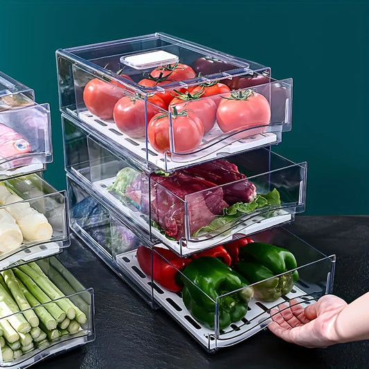 Kitchen Refrigerator Storage Drawer – PET Plastic Fresh-Keeping Food Box