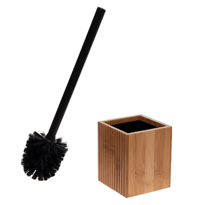 Bamboo Toilet Brush & Paper Holder Set  –  2 Piece for Bathroom