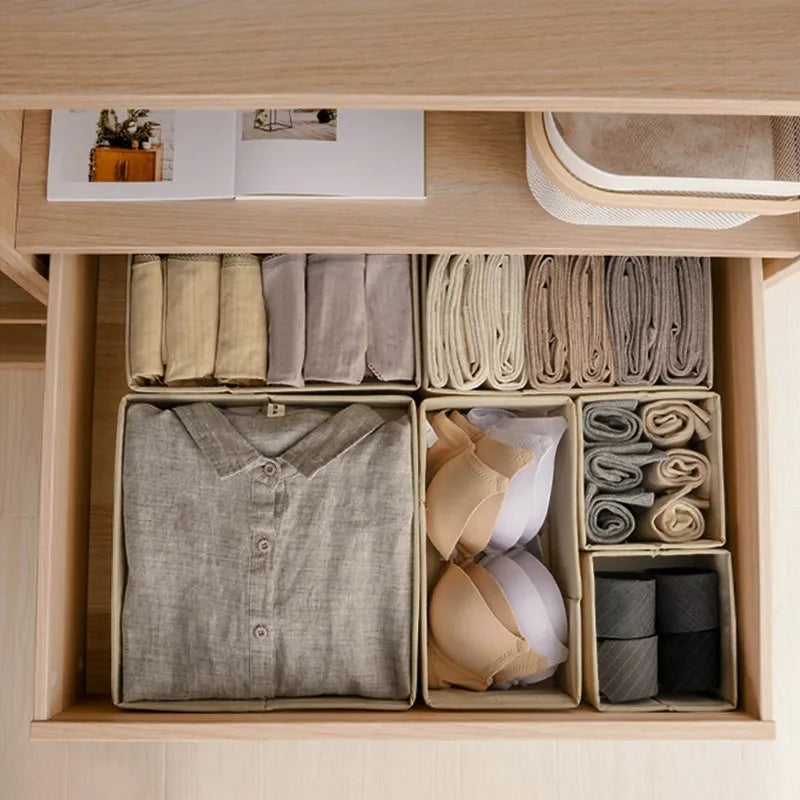 Foldable Drawer Organizer – Non-Woven Fabric Storage Box for Clothes