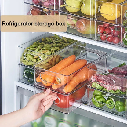 3 Piece Transparent Refrigerator Storage Box – Plastic Food Bin