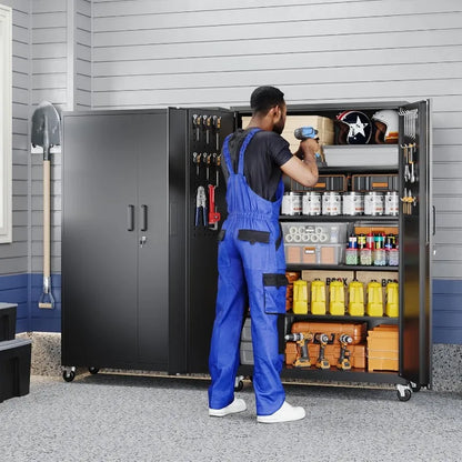 Metal Garage Storage Cabinet – Rolling Steel with Locking Doors