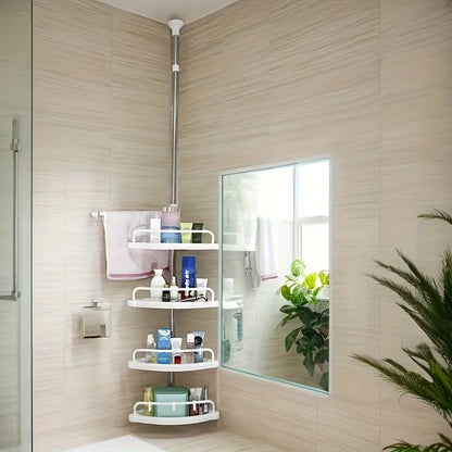 4-Tier Corner Shower Bar – Adjustable Metal Towel Rack
