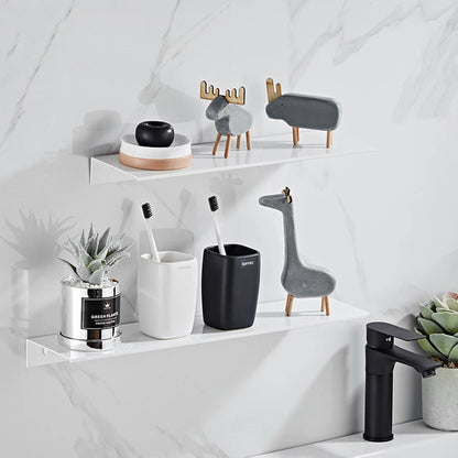 Aluminum Floating Shelf – Wall Mounted Storage for Bathroom & Room Decor