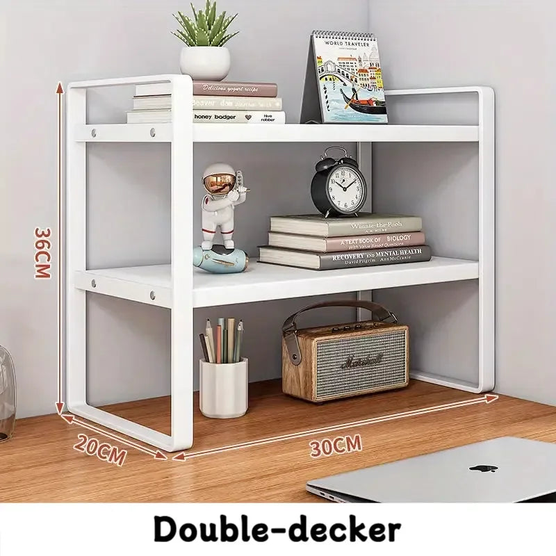 Iron Desk Storage Rack – Minimalist Multi-Tier Office Shelving