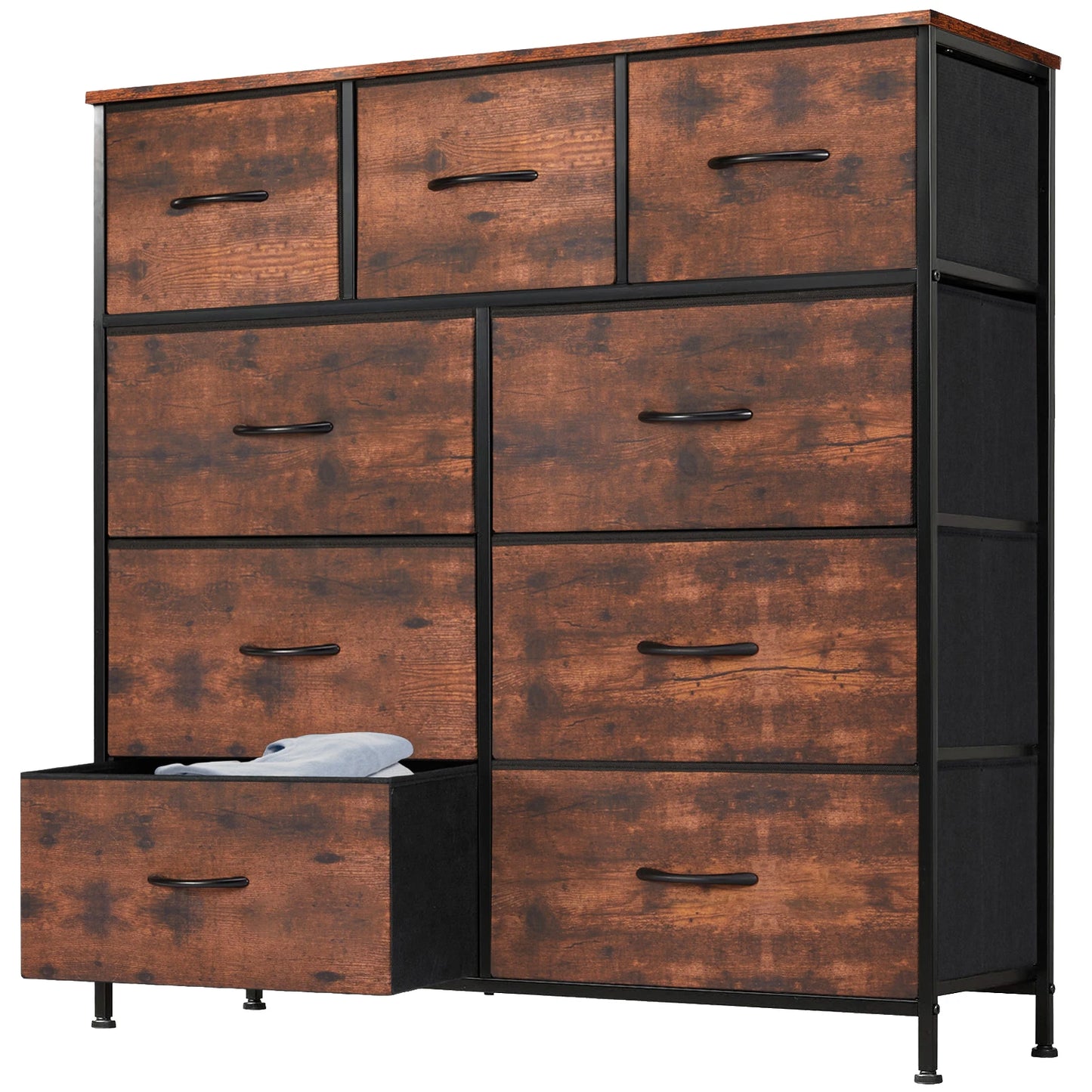9-Drawer Bedroom Dresser – Fabric Storage Organizer with Metal Frame
