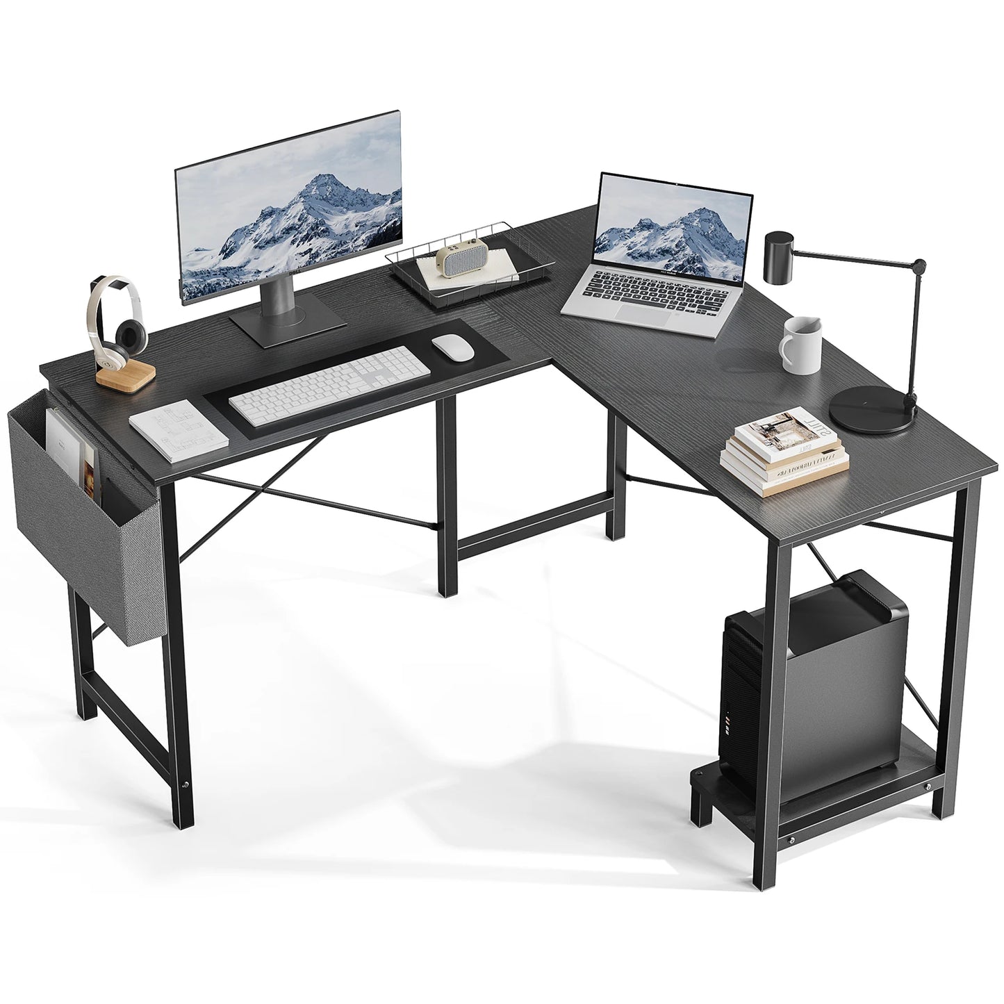 L-Shaped Gaming Desk – 50 Inch Wooden Corner Computer Table