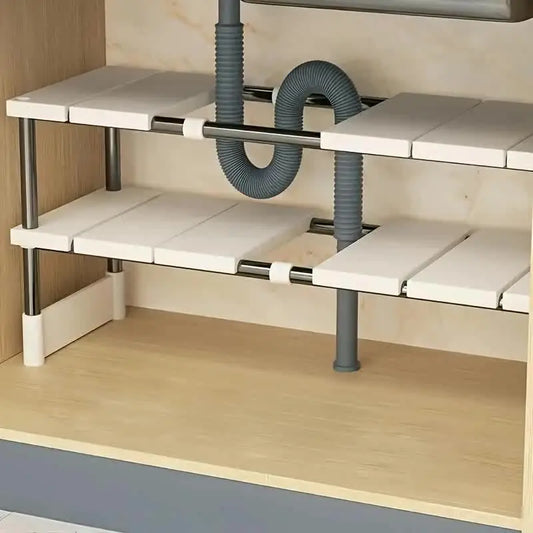 Under-Sink Storage Rack – Stackable Metal Kitchen Organizer